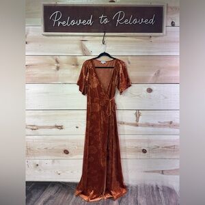 Baltic Born Velvet Floral Wrap Dress